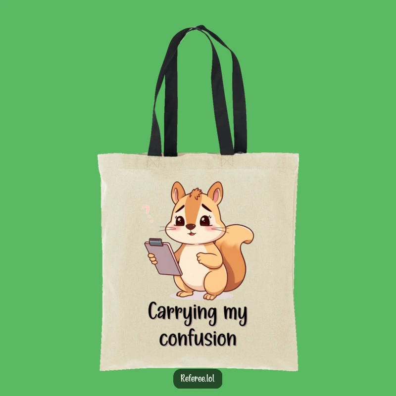 Funny Squirrel Tote Bag: Durable Office Humor Accessory, Hilarious Confused Gift