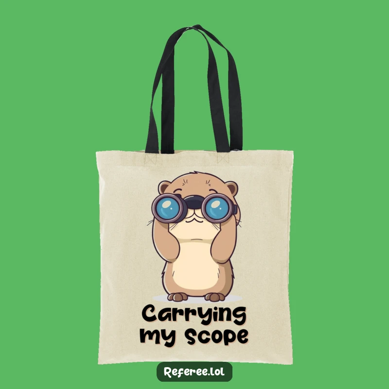 Funny Curious Otter Binoculars Tote Bag - Carry Your Discoveries with Humor