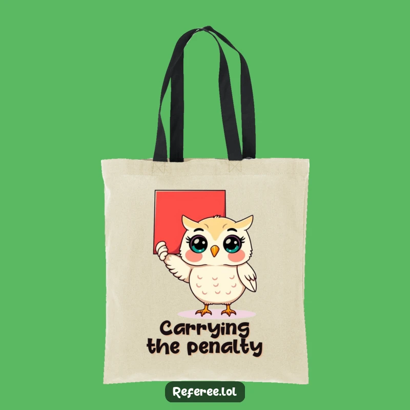 Funny Red Card Owl Tote Bag: Carry Your Judgment with Style!