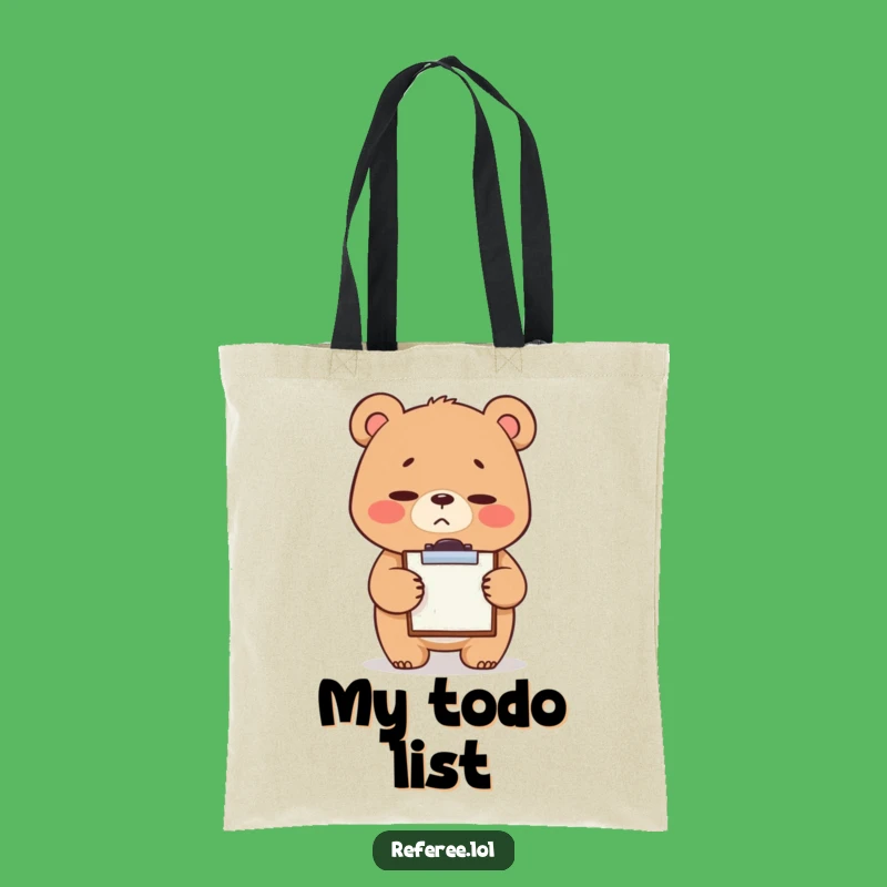 Funny Bear Clipboard Tote Bag - Stern Cute Organizer Gift