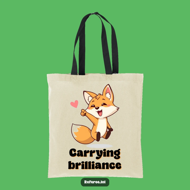 Funny Bouncing Fox Goal Pointing Tote Bag - Carry Your Essentials with a Laugh!
