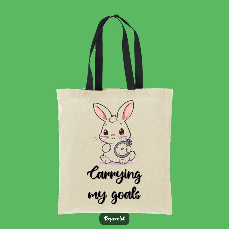 Funny Bunny Stopwatch Tote Bag - Carry Your Essentials with a Smile!