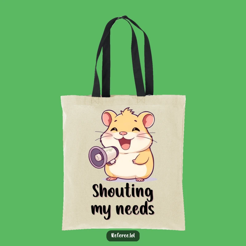 Funny Hamster Megaphone Grin Tote Bag - Carry Your Message with a Laugh!