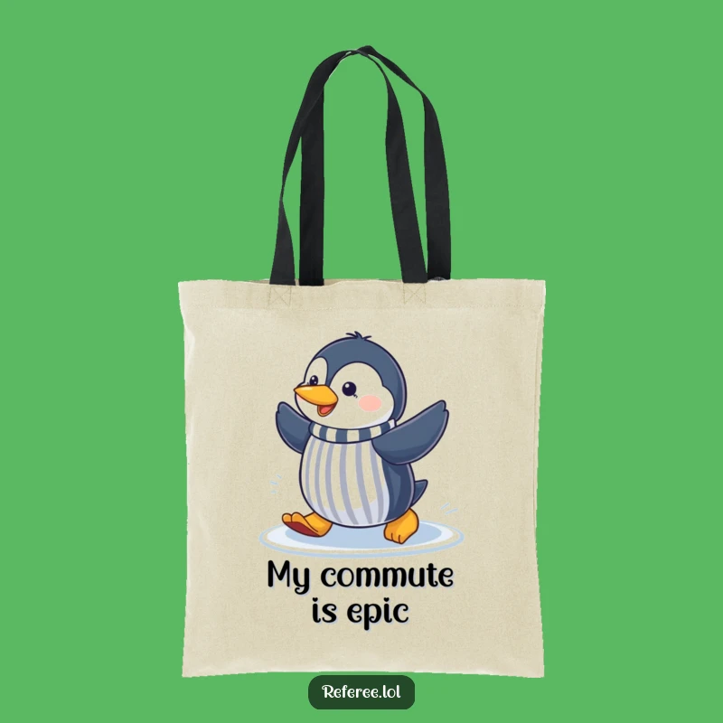 Funny Penguin Referee Tote Bag: Carry Your Sports Spirit & Essentials