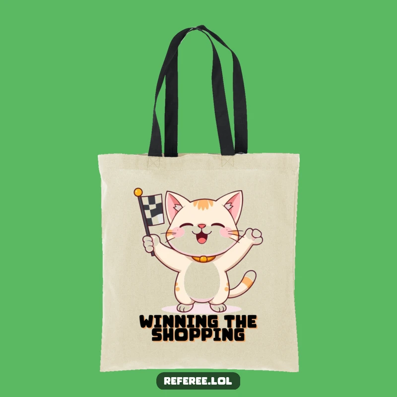 Funny Racing Cat Tote Bag: Carry Your Essentials with Speed!